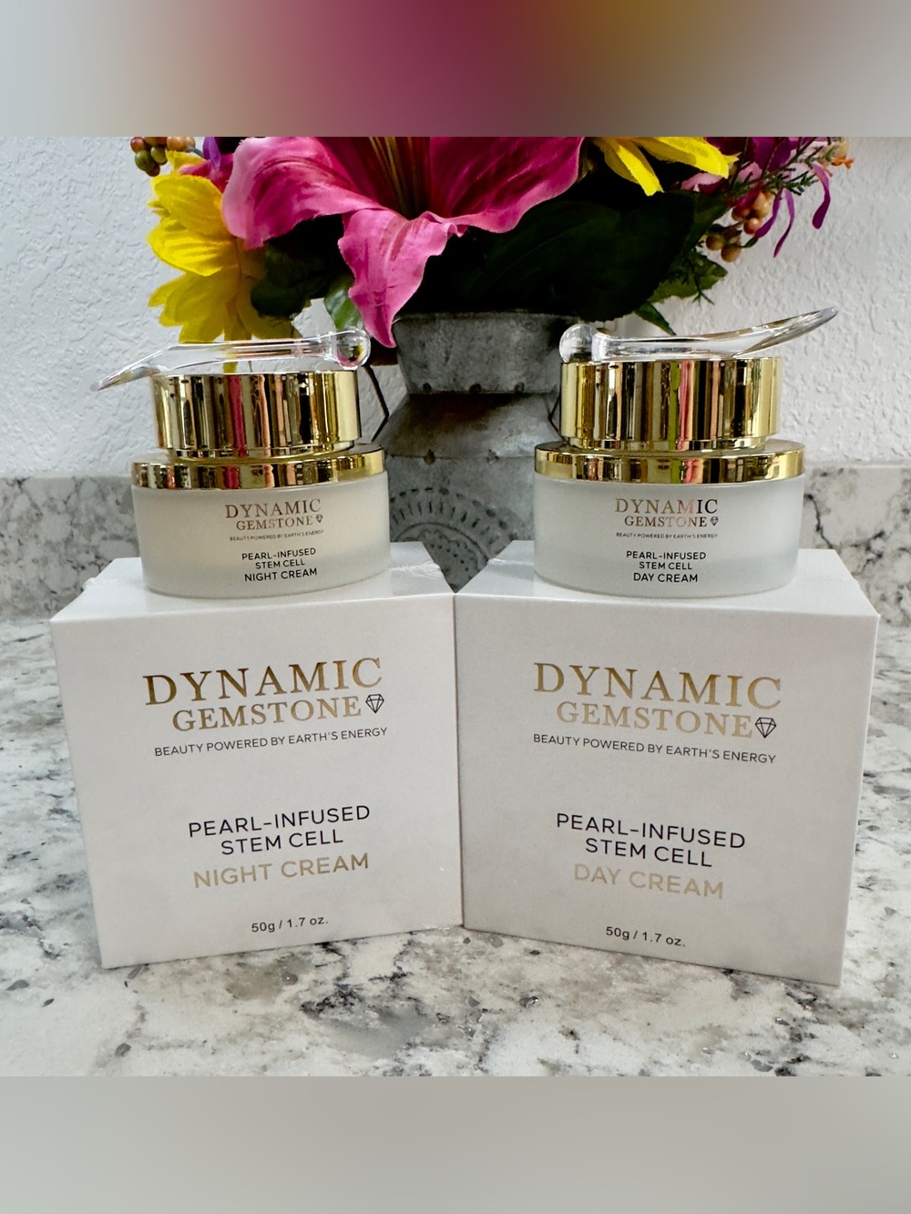 Dynamic Gemstone Pearl-Infused Stem Cell Day & Night Cream Set